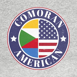 Proud Comoran-American Badge - Comoros Flag T-Shirt